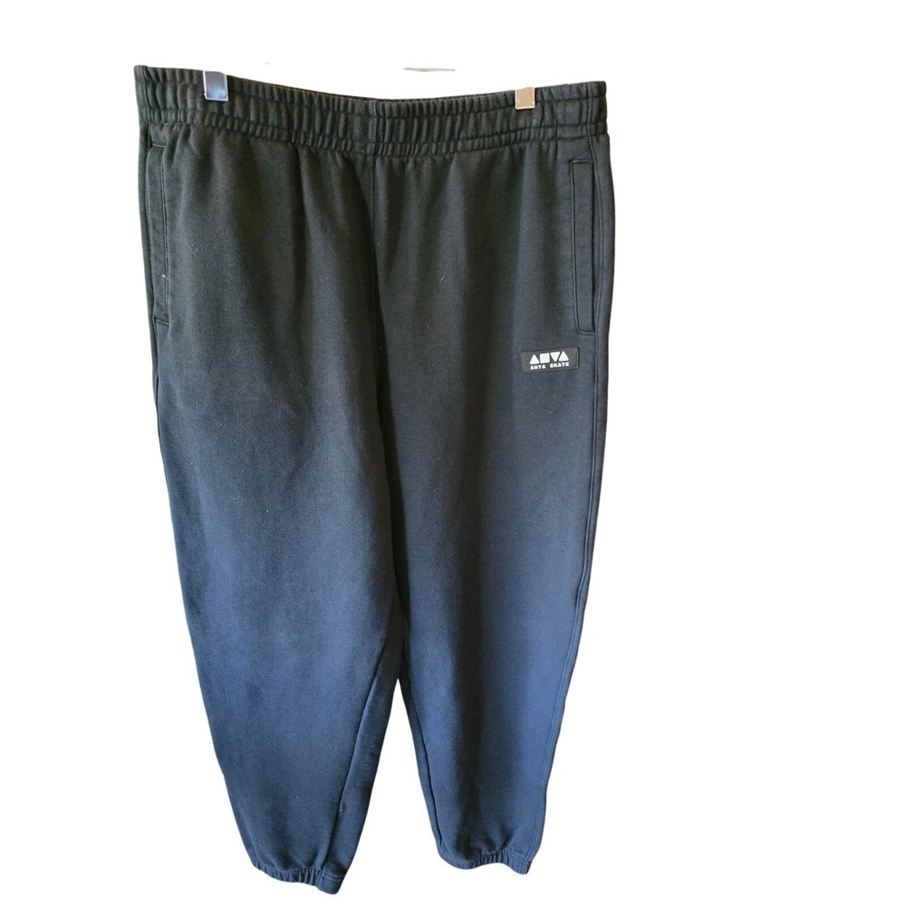 Anta Skate Sweatpants XL Mens Black Pull On Pockets Casual Chili Detail Lounge